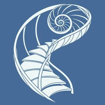 Abstract Simple Spiral Shape Flat Design Graphic Element Stock Illustration