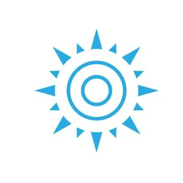 Abstract simple sun icon isolated on white background Stock Illustration