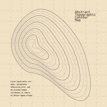 Abstract Simple Topographic Contour Map Small Hill Stock Illustration