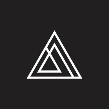 Abstract simple triangle line geometric logo Stock Illustration