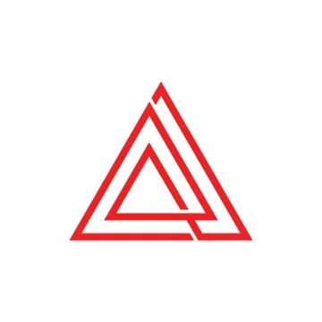 Abstract simple triangle overlapping line geometric logo Stock Illustration