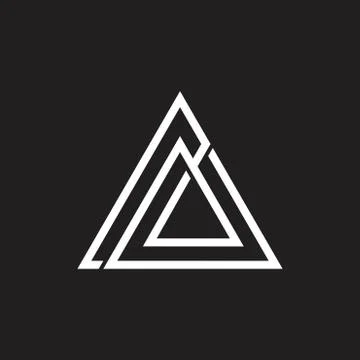 Abstract simple triangle overlapping line geometric logo Stock Illustration