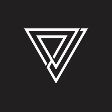 Abstract simple triangle overlapping line geometric logo Stock Illustration