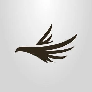 Abstract simple vector symbol of flying bird Stock Illustration