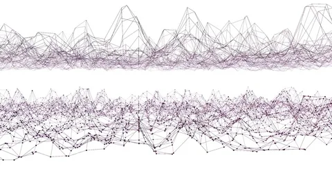 Abstract simple violet waving 3D grid or mesh as molecular background. Violet Stock Footage 76991511