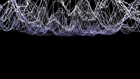 Abstract simple violet waving 3D grid or mesh as art environment. Violet Stock Footage