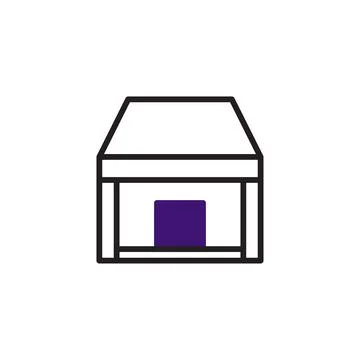 Abstract simple warehouse with geometric shapes creates a modern minimalist.. Stock Illustration