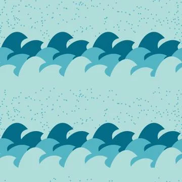Abstract Simple Wave Seamless Pattern Background Vector Illustration Stock Illustration
