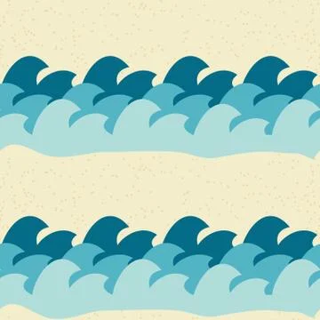 Abstract Simple Wave Seamless Pattern Background Illustration Stock Illustration