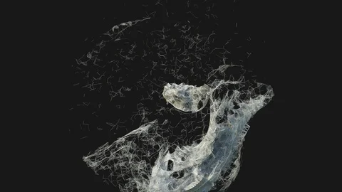 Abstract simulation of the water in plexus style. Has Alpha (Luma) Matte Stockbeeldmateriaal 94917230