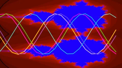 Abstract sine wave graph animation on deep red background for technology co.. Video stock 336266759