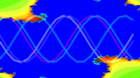 Abstract Sine Wave Motion on Cyan Background Stock Footage 331344369