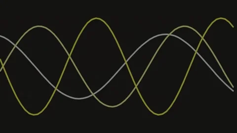 Abstract sine wave pattern animation on black screen, digital graphic equal.. Stock Footage 341055183