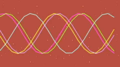 Abstract sine wave pattern looping on deep blue background Stock Footage 335607605