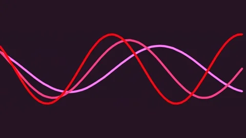 Abstract sine wave pattern visualizing rhythmic energy and cyclical motion fl Stock Footage 342204840