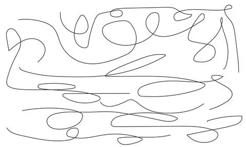Abstract single line drawing fluid curves and shapes creative artistic back.. Illustrazione stock