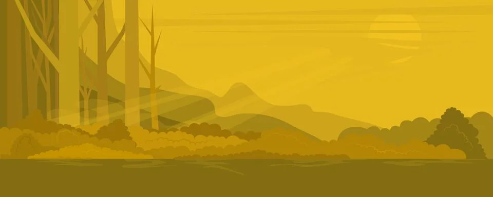 Abstract single-tone landscape Stock Illustration