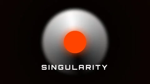 Abstract Singularity Event: Glowing Orange Sphere on Black Background Stock Footage 336805230