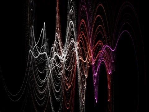 Abstract sinusoidal render on a black background Stock Footage