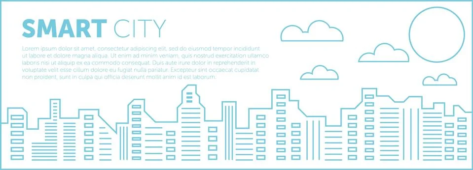 Abstract sity on a blue background. vector Stock Illustration