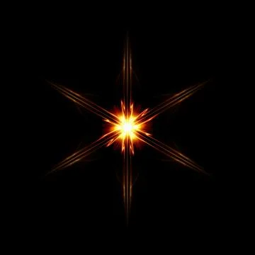 Abstract six shining rays star Stock Illustration