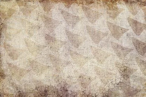 Abstract sixties decoration background texture with triangles and craquelures. Stock Photos