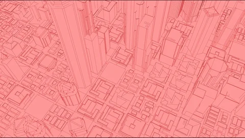 Abstract Sketch City Render. Skyline aerial view flying. 3D rendering. Stock Footage 120908732