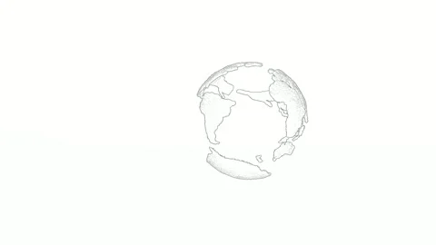 Abstract Sketch of Earth Globe Rotating on White Background Stock Footage 330985250