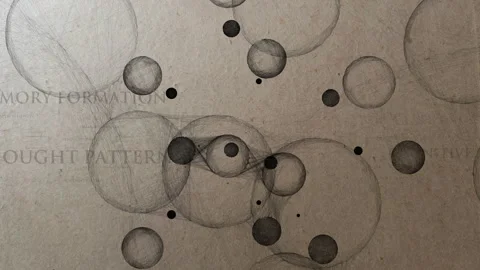 Abstract Sketch Style Particle Network for Organic Science and Memory Formation Stock Footage 336040250