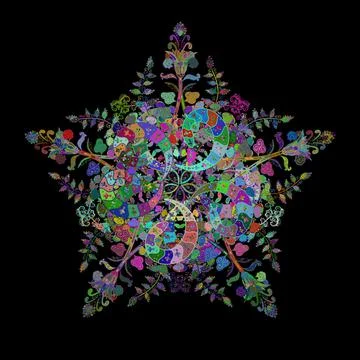 Abstract sketch vector pattern with hand drawn floral elements. Gentle, doodles Stock Illustration