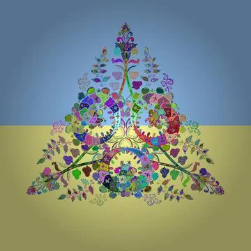 Abstract sketch vector pattern with hand drawn floral elements. Ukrainian style. Stock Illustration