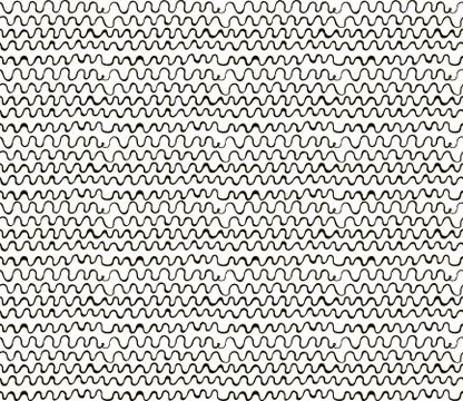 Abstract Sketched Scribble Waves Seamless Background Pattern Stock Illustration