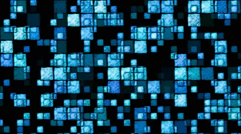 Abstract Sketchy Glowing Squares Background - Loop Blue Stock Footage 63611685