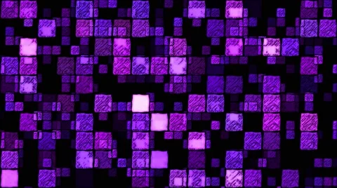 Abstract Sketchy Glowing Squares Background - Loop Purple Stock Footage 63621501