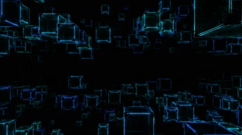 Abstract Sketchy Moving Blocks Background - Loop Blue Stock Footage 57141594