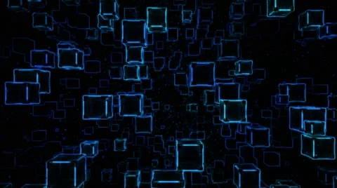 Abstract Sketchy Moving Blocks Background - Loop Blue Stock Footage 57354706