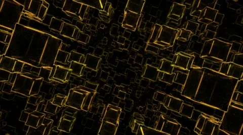 Abstract Sketchy Moving Blocks Background - Loop Yellow Stock Footage 57362320