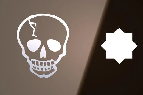 Abstract skull on a black background space for text 스톡 일러스트