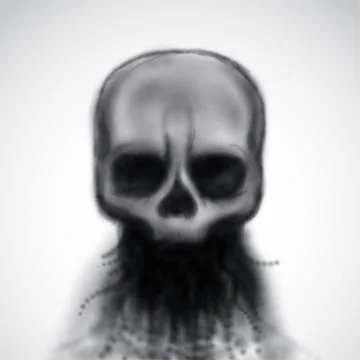 Abstract skull from dark smoke. Vector illustration. Stock Illustration