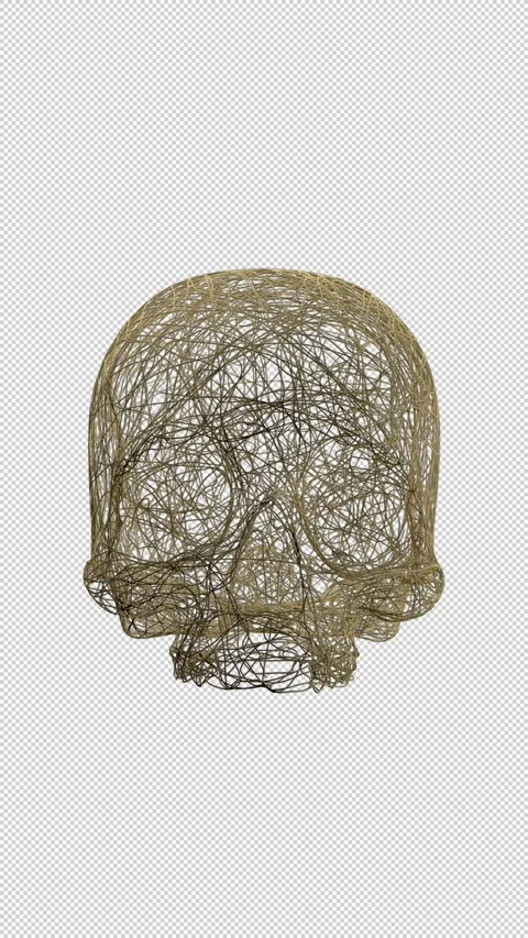 Abstract Skull Formed from Flowing Splines with Alpha Channel Video stock 325668766
