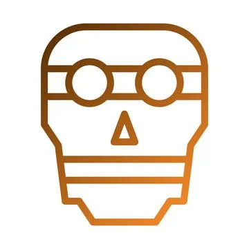 Abstract Skull with Glasses Copper Gradient Icon Ilustración de archivo