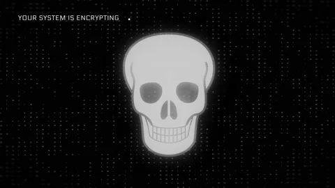 Abstract skull shape binary code on Loop Hacking background. Stock Footage 158070189