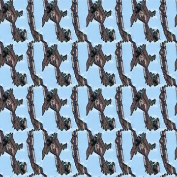 Abstract sky and bricks seamless pattern Stock Illustration