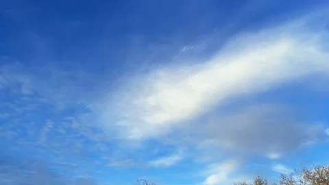 Abstract sky background. Blue sky white clouds. Puffy fluffy white clouds Stock Footage 235881643