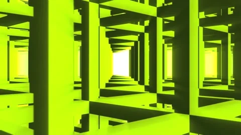 Abstract sky balls fast moving in green cubes Stock Footage 255921169