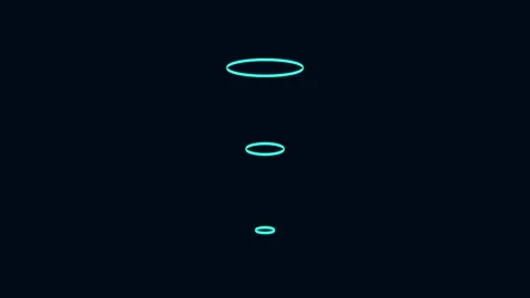 Abstract sky blue ring animation on dark background for futuristic minimal Stock Footage 336471982