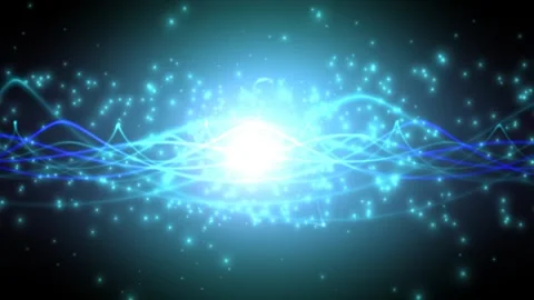 Abstract sky blue waves with particles spreading motion background Stock Footage 262456685