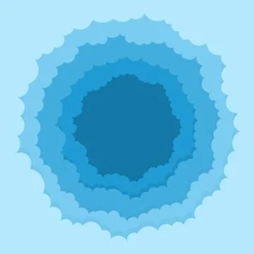 Abstract sky clouds round frame Stock Illustration