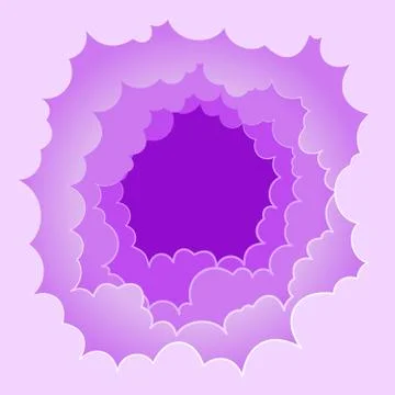 Abstract sky clouds round frame Stock Illustration