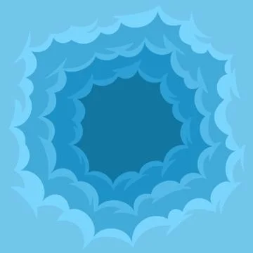 Abstract sky clouds round frame Stock Illustration